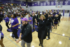 28 - October - President Trombley surpises students with a dance routine at the Pep Rally to kick off Homecoming Weekend A.K.A. Greatest Homecoming On Earth